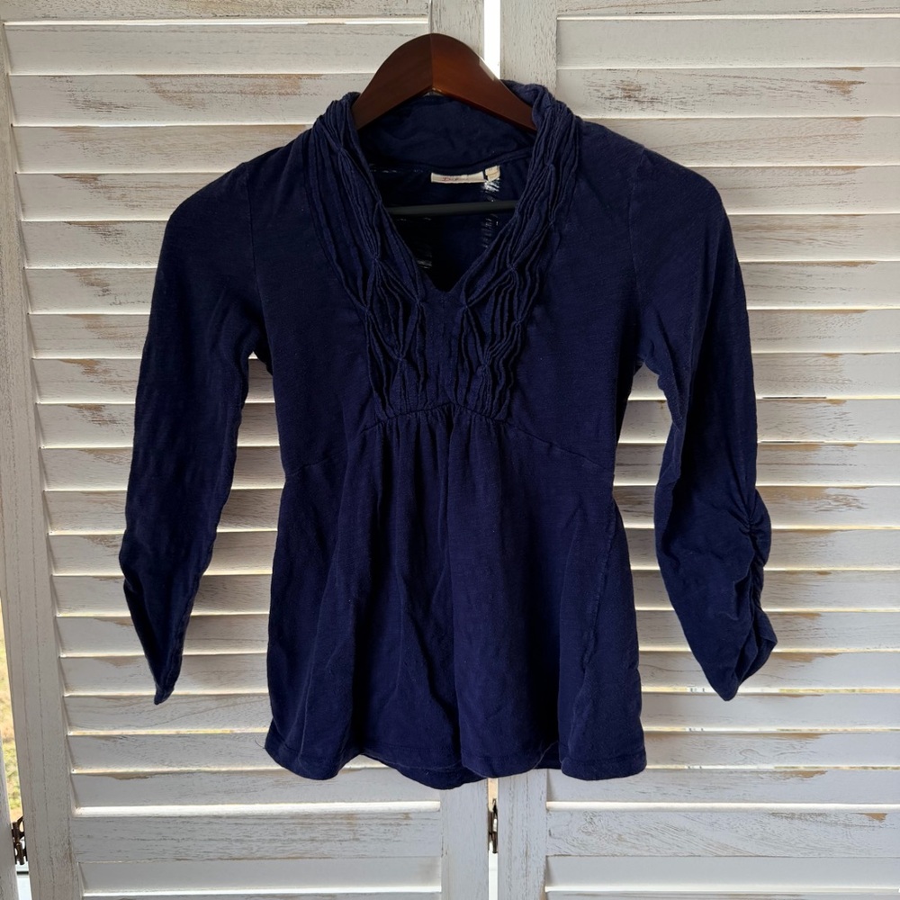 Deletta | 3/4 Length Sleeve Knit Gathered Blouse